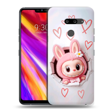 Пластиковый чехол на LG G8 ThinQ с принтом Labubu Лабубу Пластиковый чехол на LG G8 ThinQ с принтом Labubu Лабубу
