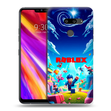 Пластиковый чехол на LG G8 ThinQ с принтом Roblox Роблокс