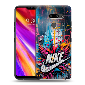Пластиковый чехол на LG G8 ThinQ с принтом Nike Найк