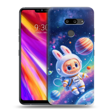 Пластиковый чехол на LG G8 ThinQ с принтом Labubu Лабубу