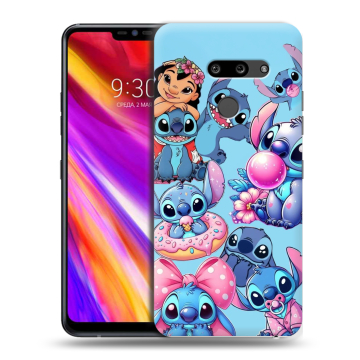 Пластиковый чехол на LG G8 ThinQ с принтом Лило и Стич Пластиковый чехол на LG G8 ThinQ с принтом Лило и Стич