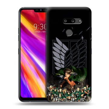Пластиковый чехол на LG G8 ThinQ с принтом Атака титанов Пластиковый чехол на LG G8 ThinQ с принтом Атака титанов