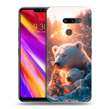 Пластиковый чехол на LG G8 ThinQ с принтом Новый год Пластиковый чехол на LG G8 ThinQ с принтом Новый год