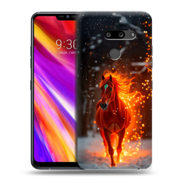 Пластиковый чехол на LG G8 ThinQ с принтом Новый год Пластиковый чехол на LG G8 ThinQ с принтом Новый год
