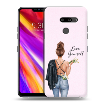 Пластиковый чехол на LG G8 ThinQ с принтом женский Пластиковый чехол на LG G8 ThinQ с принтом женский