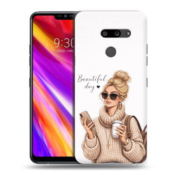 Пластиковый чехол на LG G8 ThinQ с принтом женский Пластиковый чехол на LG G8 ThinQ с принтом женский