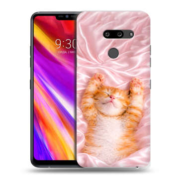 Пластиковый чехол на LG G8 ThinQ с принтом женский