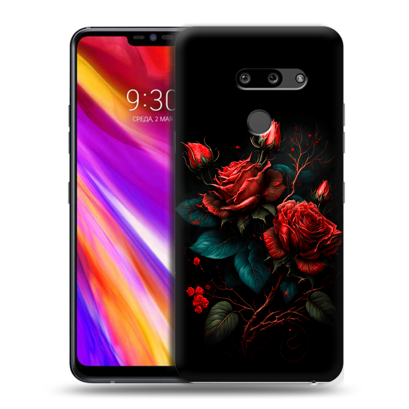Пластиковый чехол на LG G8 ThinQ с принтом Розы красные Пластиковый чехол на LG G8 ThinQ с принтом Розы красные