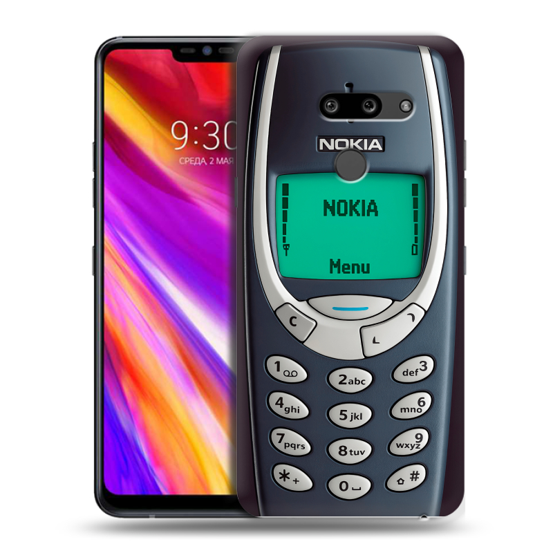 Пластиковый чехол на LG G8 ThinQ с принтом Старый телефон Пластиковый чехол на LG G8 ThinQ с принтом Старый телефон