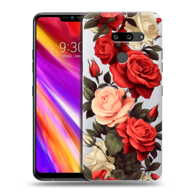 Пластиковый чехол на LG G8 ThinQ с принтом Розы Пластиковый чехол на LG G8 ThinQ с принтом Розы