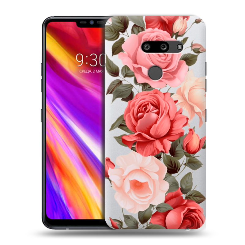 Пластиковый чехол на LG G8 ThinQ с принтом Розы Пластиковый чехол на LG G8 ThinQ с принтом Розы