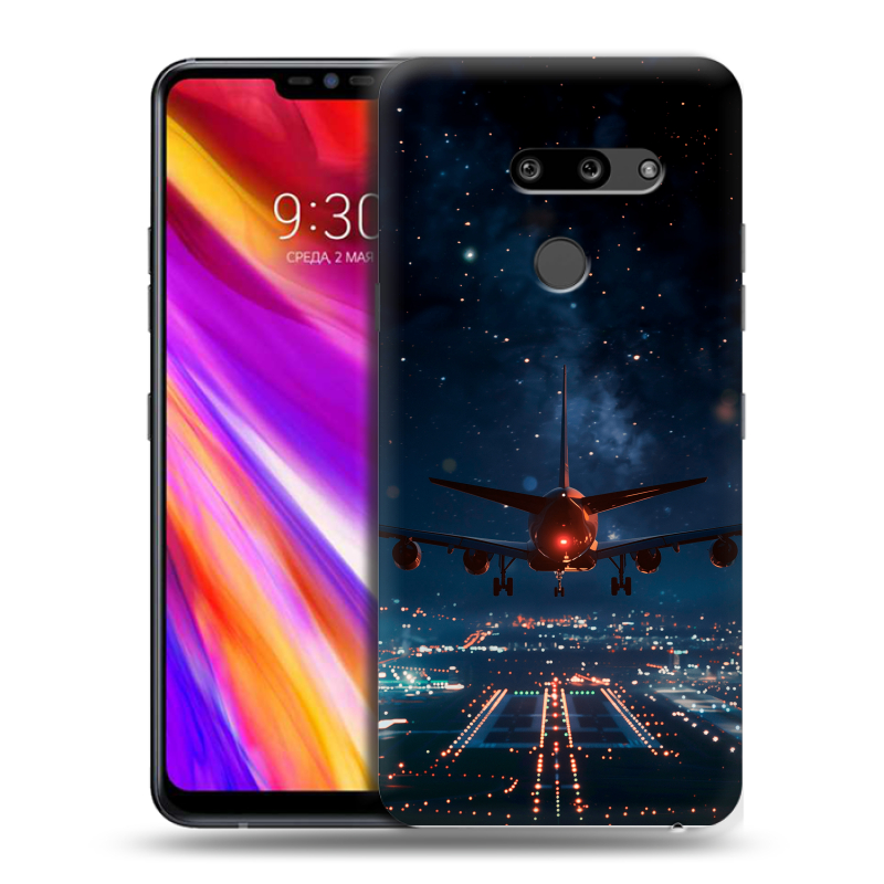 Пластиковый чехол на LG G8 ThinQ с принтом самолет Пластиковый чехол на LG G8 ThinQ с принтом самолет