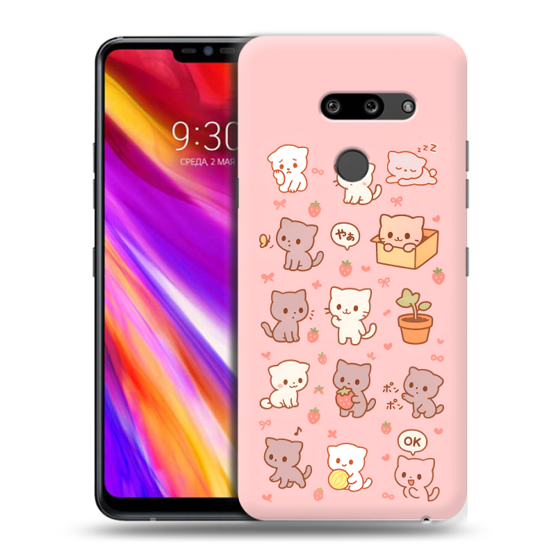 Пластиковый чехол на LG G8 ThinQ с принтом Hello Kitty Хелоу Кити Пластиковый чехол на LG G8 ThinQ с принтом Hello Kitty Хелоу Кити