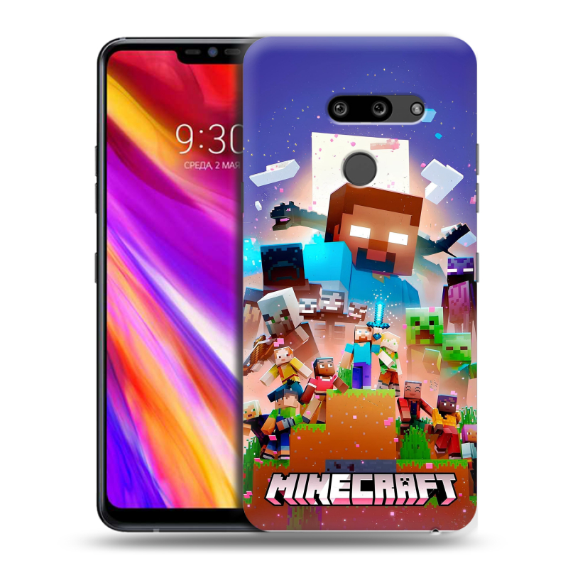 Пластиковый чехол на LG G8 ThinQ с принтом Майнкрафт Minecraft Пластиковый чехол на LG G8 ThinQ с принтом Майнкрафт Minecraft
