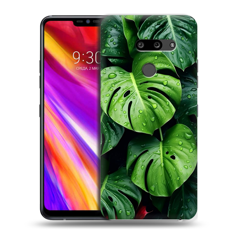 Пластиковый чехол на LG G8 ThinQ с принтом Листья Пластиковый чехол на LG G8 ThinQ с принтом Листья