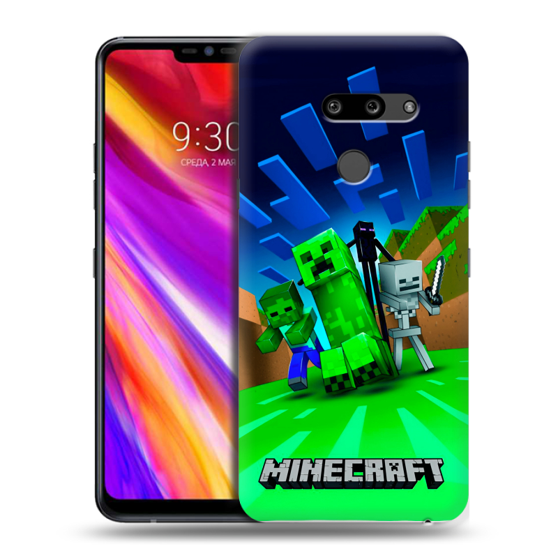 Пластиковый чехол на LG G8 ThinQ с принтом Майнкрафт Пластиковый чехол на LG G8 ThinQ с принтом Майнкрафт