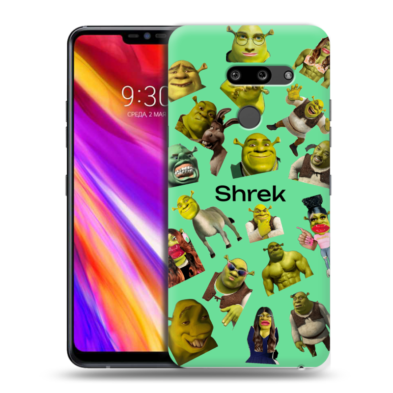 Пластиковый чехол на LG G8 ThinQ с принтом Шрек Shrek Пластиковый чехол на LG G8 ThinQ с принтом Шрек Shrek