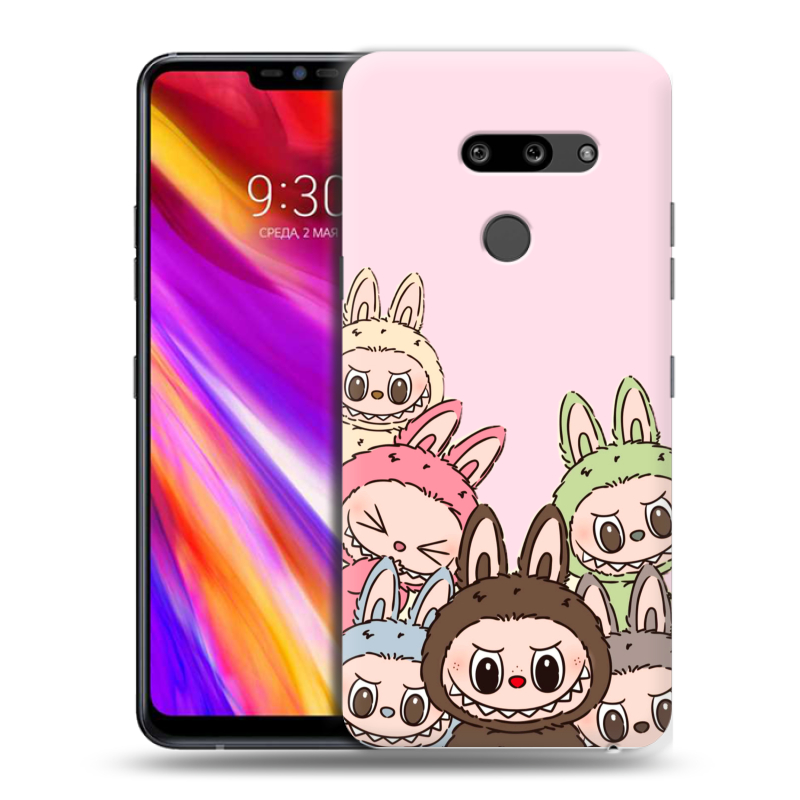 Пластиковый чехол на LG G8 ThinQ с принтом Лабубу Пластиковый чехол на LG G8 ThinQ с принтом Лабубу