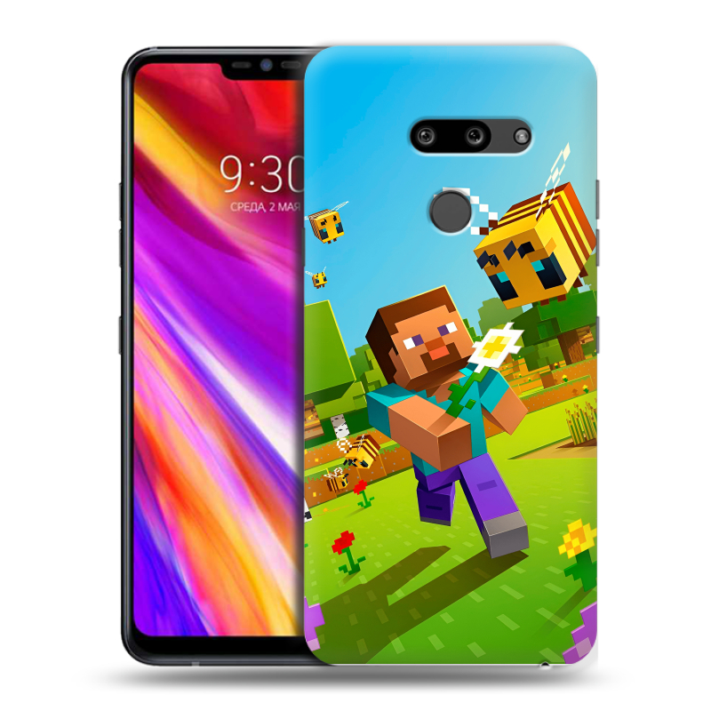 Пластиковый чехол на LG G8 ThinQ с принтом Майнкрафт Minecraft Пластиковый чехол на LG G8 ThinQ с принтом Майнкрафт Minecraft