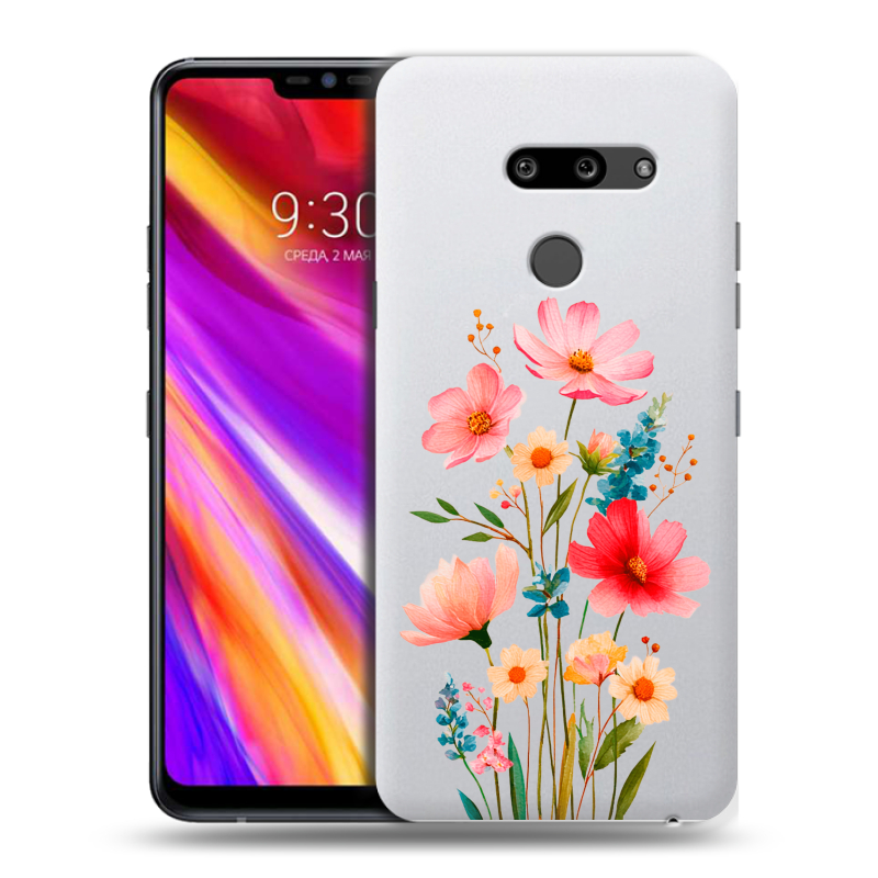 Пластиковый чехол на LG G8 ThinQ с принтом Цветы Пластиковый чехол на LG G8 ThinQ с принтом Цветы