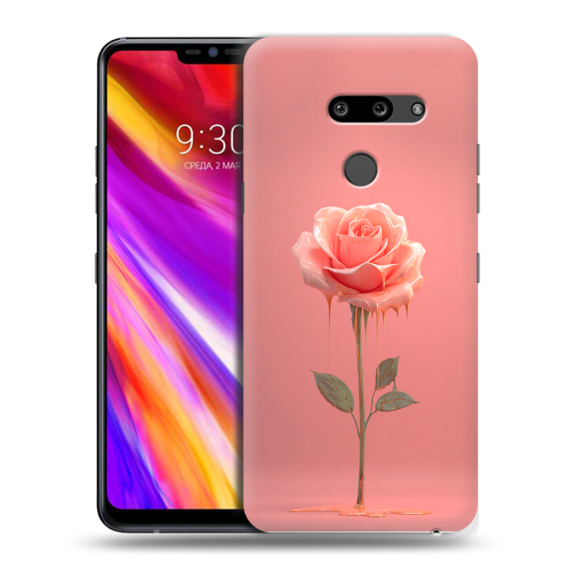 Пластиковый чехол на LG G8 ThinQ с принтом Розовая роза Пластиковый чехол на LG G8 ThinQ с принтом Розовая роза