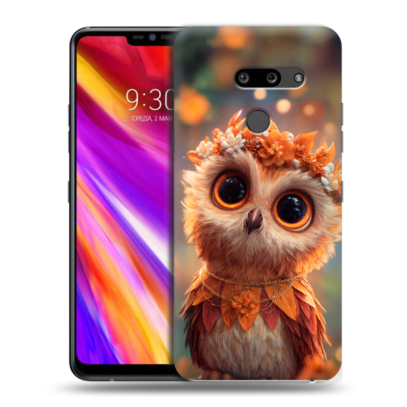 Пластиковый чехол на LG G8 ThinQ с принтом Милая сова Пластиковый чехол на LG G8 ThinQ с принтом Милая сова
