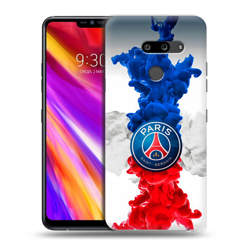 Пластиковый чехол на LG G8 ThinQ с принтом PSG ПСЖ Пластиковый чехол на LG G8 ThinQ с принтом PSG ПСЖ