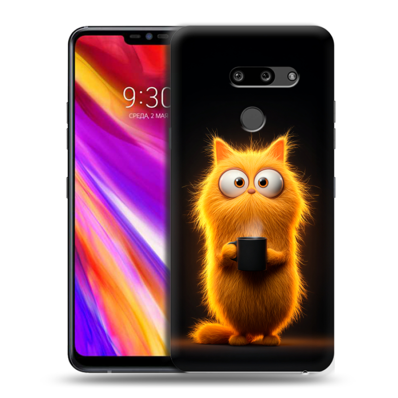 Пластиковый чехол на LG G8 ThinQ с принтом Смешной кот Пластиковый чехол на LG G8 ThinQ с принтом Смешной кот