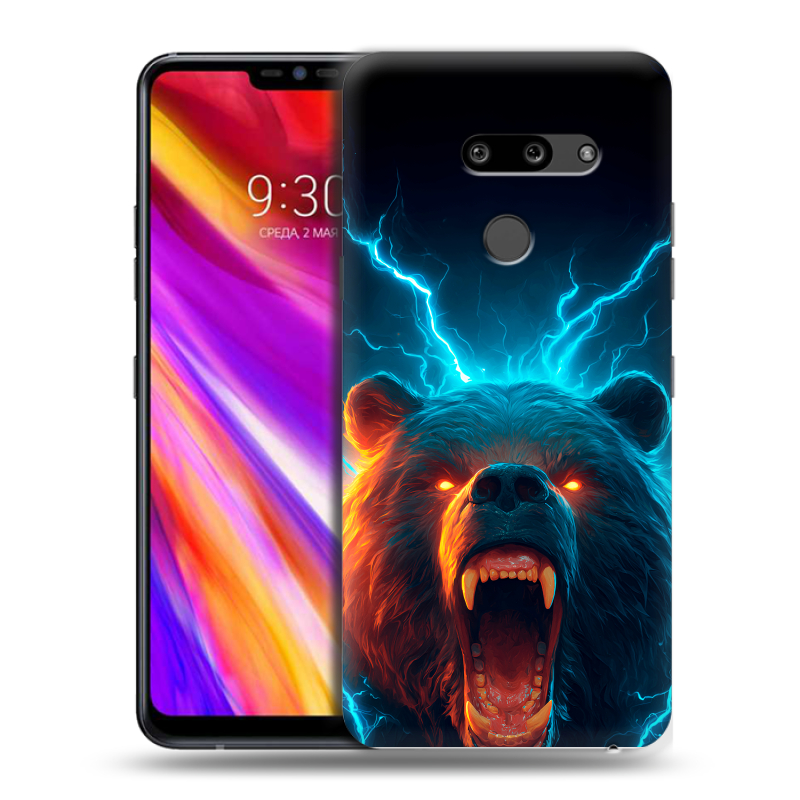 Пластиковый чехол на LG G8 ThinQ с принтом Медведь Пластиковый чехол на LG G8 ThinQ с принтом Медведь