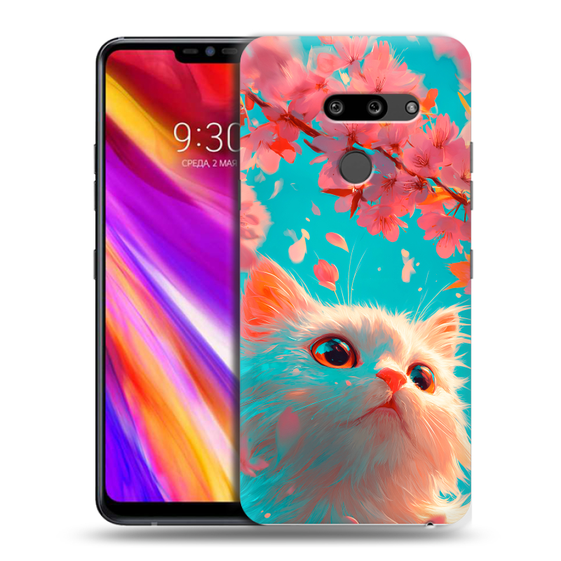 Пластиковый чехол на LG G8 ThinQ с принтом Красивый кот Пластиковый чехол на LG G8 ThinQ с принтом Красивый кот
