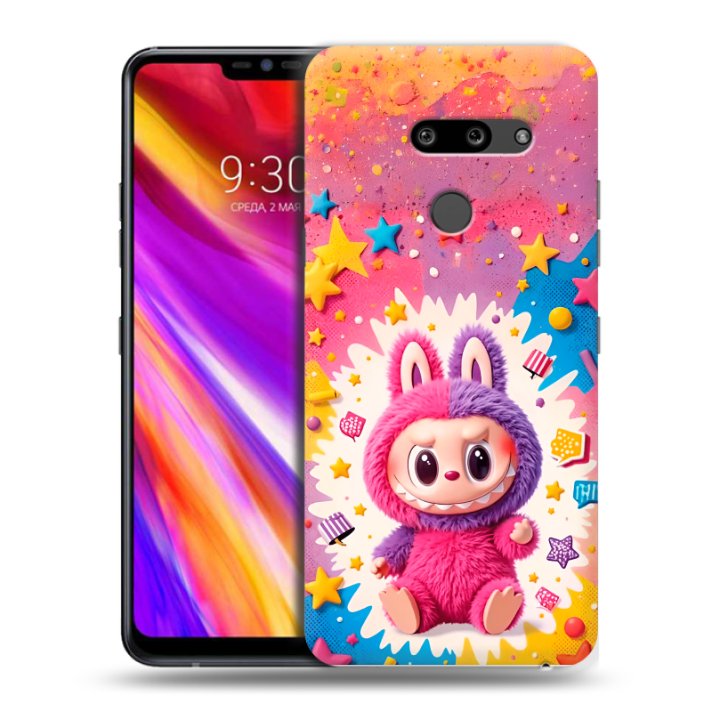Пластиковый чехол на LG G8 ThinQ с принтом Labubu Лабубу Пластиковый чехол на LG G8 ThinQ с принтом Labubu Лабубу