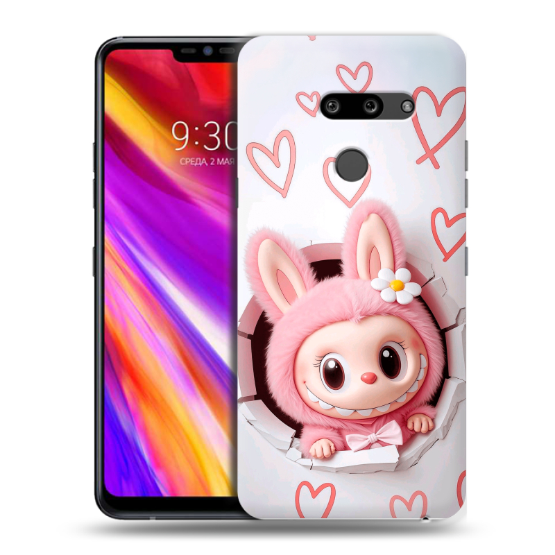 Пластиковый чехол на LG G8 ThinQ с принтом Labubu Лабубу Пластиковый чехол на LG G8 ThinQ с принтом Labubu Лабубу