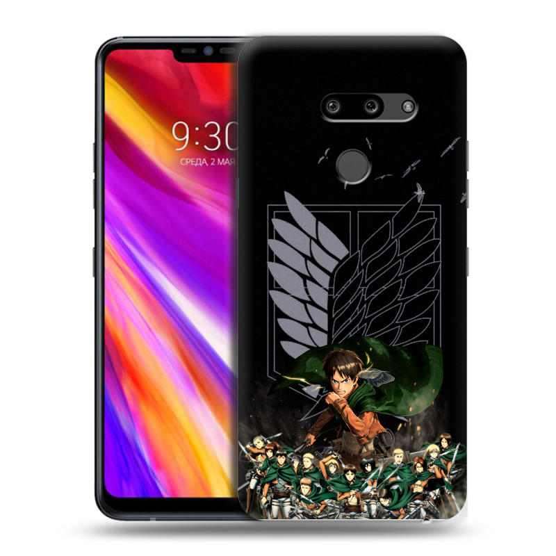 Пластиковый чехол на LG G8 ThinQ с принтом Атака титанов Пластиковый чехол на LG G8 ThinQ с принтом Атака титанов