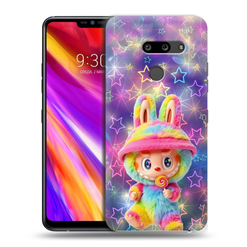Пластиковый чехол на LG G8 ThinQ с принтом Labubu Лабубу Пластиковый чехол на LG G8 ThinQ с принтом Labubu Лабубу