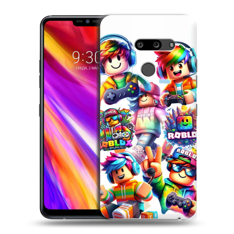 Пластиковый чехол на LG G8 ThinQ с принтом Roblox Роблокс Пластиковый чехол на LG G8 ThinQ с принтом Roblox Роблокс