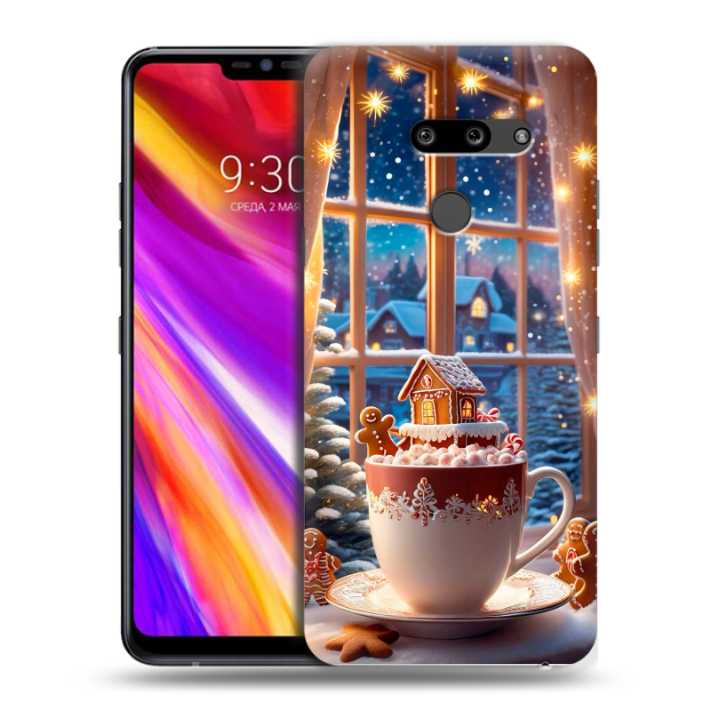 Пластиковый чехол на LG G8 ThinQ с принтом Новый год Пластиковый чехол на LG G8 ThinQ с принтом Новый год