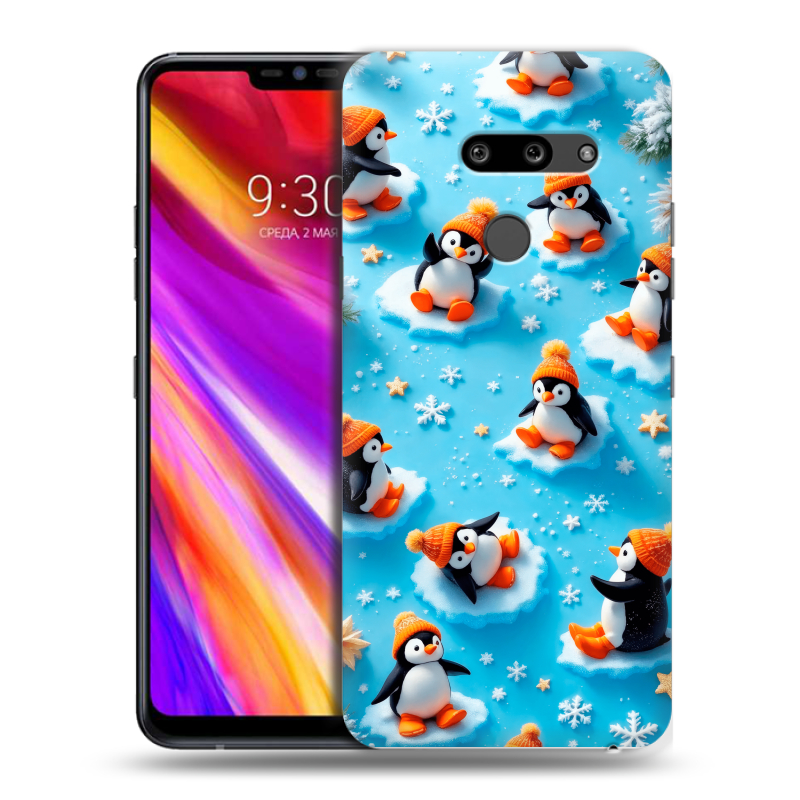 Пластиковый чехол на LG G8 ThinQ с принтом Новый год Пластиковый чехол на LG G8 ThinQ с принтом Новый год
