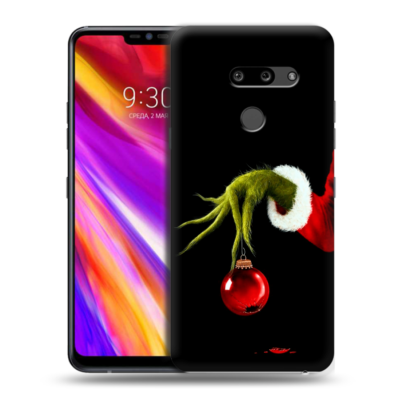 Пластиковый чехол на LG G8 ThinQ с принтом Новый год Гринч Пластиковый чехол на LG G8 ThinQ с принтом Новый год Гринч