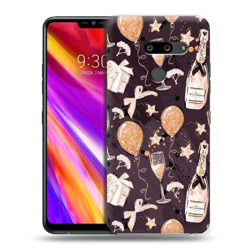 Пластиковый чехол на LG G8 ThinQ с принтом Новый год Пластиковый чехол на LG G8 ThinQ с принтом Новый год