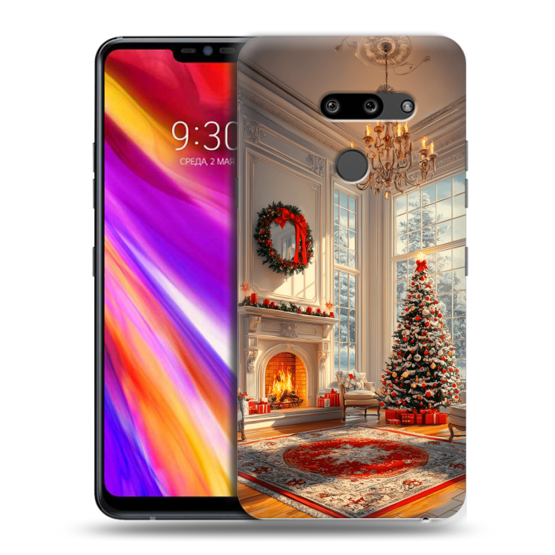Пластиковый чехол на LG G8 ThinQ с принтом Новый год Пластиковый чехол на LG G8 ThinQ с принтом Новый год