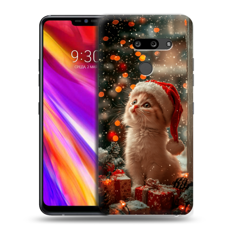 Пластиковый чехол на LG G8 ThinQ с принтом Новый год Пластиковый чехол на LG G8 ThinQ с принтом Новый год