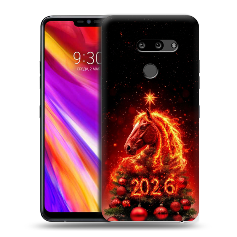 Пластиковый чехол на LG G8 ThinQ с принтом Новый год Пластиковый чехол на LG G8 ThinQ с принтом Новый год