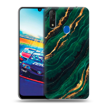Силиконовый чехол на ZTE Blade V10 с принтом Мрамор зеленое золото Силиконовый чехол на ZTE Blade V10 с принтом Мрамор зеленое золото