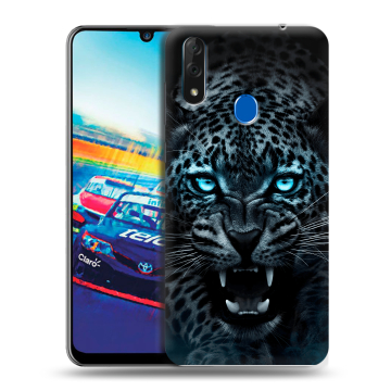 Силиконовый чехол на ZTE Blade V10 с принтом Темный леопард Силиконовый чехол на ZTE Blade V10 с принтом Темный леопард