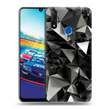 Силиконовый чехол на ZTE Blade V10 с принтом Черные кристаллы Силиконовый чехол на ZTE Blade V10 с принтом Черные кристаллы