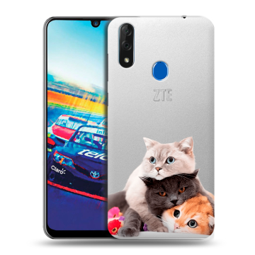 Силиконовый чехол на ZTE Blade V10 с принтом Кошки Силиконовый чехол на ZTE Blade V10 с принтом Кошки