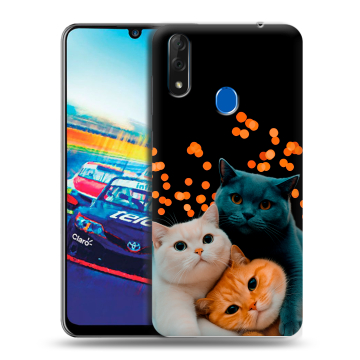 Силиконовый чехол на ZTE Blade V10 с принтом Кошки Силиконовый чехол на ZTE Blade V10 с принтом Кошки