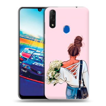 Силиконовый чехол на ZTE Blade V10 с принтом Девушка и букет Силиконовый чехол на ZTE Blade V10 с принтом Девушка и букет