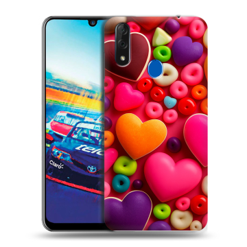 Силиконовый чехол на ZTE Blade V10 с принтом Сердечки Силиконовый чехол на ZTE Blade V10 с принтом Сердечки
