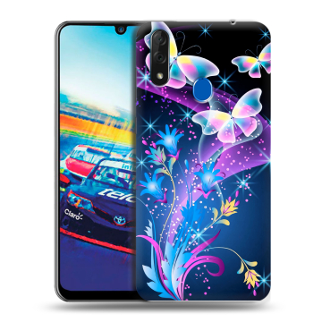 Силиконовый чехол на ZTE Blade V10 с принтом Бабочки